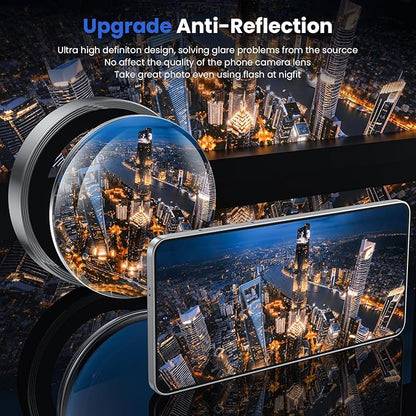 WSKEN for Samsung Galaxy S25 Edge Camera Lens Protector - Edge Thin Case Friendly, 9H Shatterproof Tempered Glass with Aluminum Metal Circle Camera Screen Protector Cover Accessories, Silver