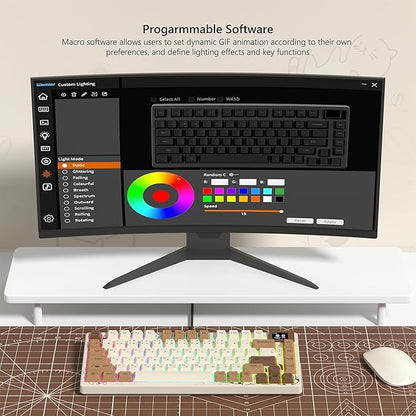 Womier SK80 Retro 75% Keyboard with Color Multimedia Display Gaming Keyboard