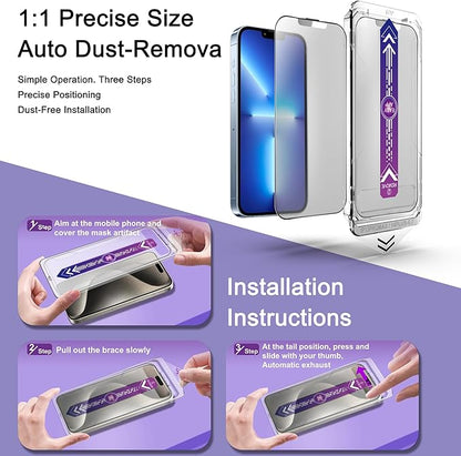 2 Pack Matte Screen Protector for iPhone 13 Pro Max/iPhone 14 Plus, 9H Tempered Glass, Full Coverage, Anti-Fingerprint, Auto Dust-Elimination, No Bubble, Easy Installation