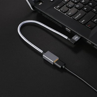 CableCreation USB 3.0 Extension Cable 1FT, [2-Pack] Left Angle USB 3.0 Male to Female Extender Cord, 90 Degree USB 3.0 for VR, PlayStation, Xbox, Keyboard, Space Gray, 0.3M
