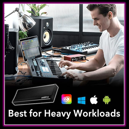 Addlink External Portable SSD 2TB P20 USB 3.2 Gen2 up to 1050MB/s, 3D TLC USB C Solid State Drive, for PC Laptop Mac Windows Linux Android PS4 PS5 Xbox One Smart TV (ad2TBP20B32) Made in Taiwan