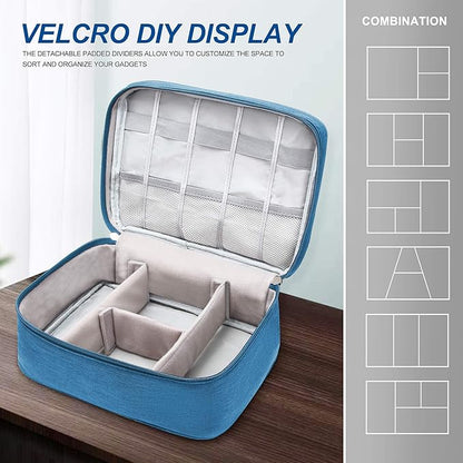 Electronics Organizer Travel Universal Cable Organizer Bag Waterproof Electronics Accessories Storage Cases for Cable, Charger, Phone, USB, SD Card, Hard Drives, Power Bank, Cords