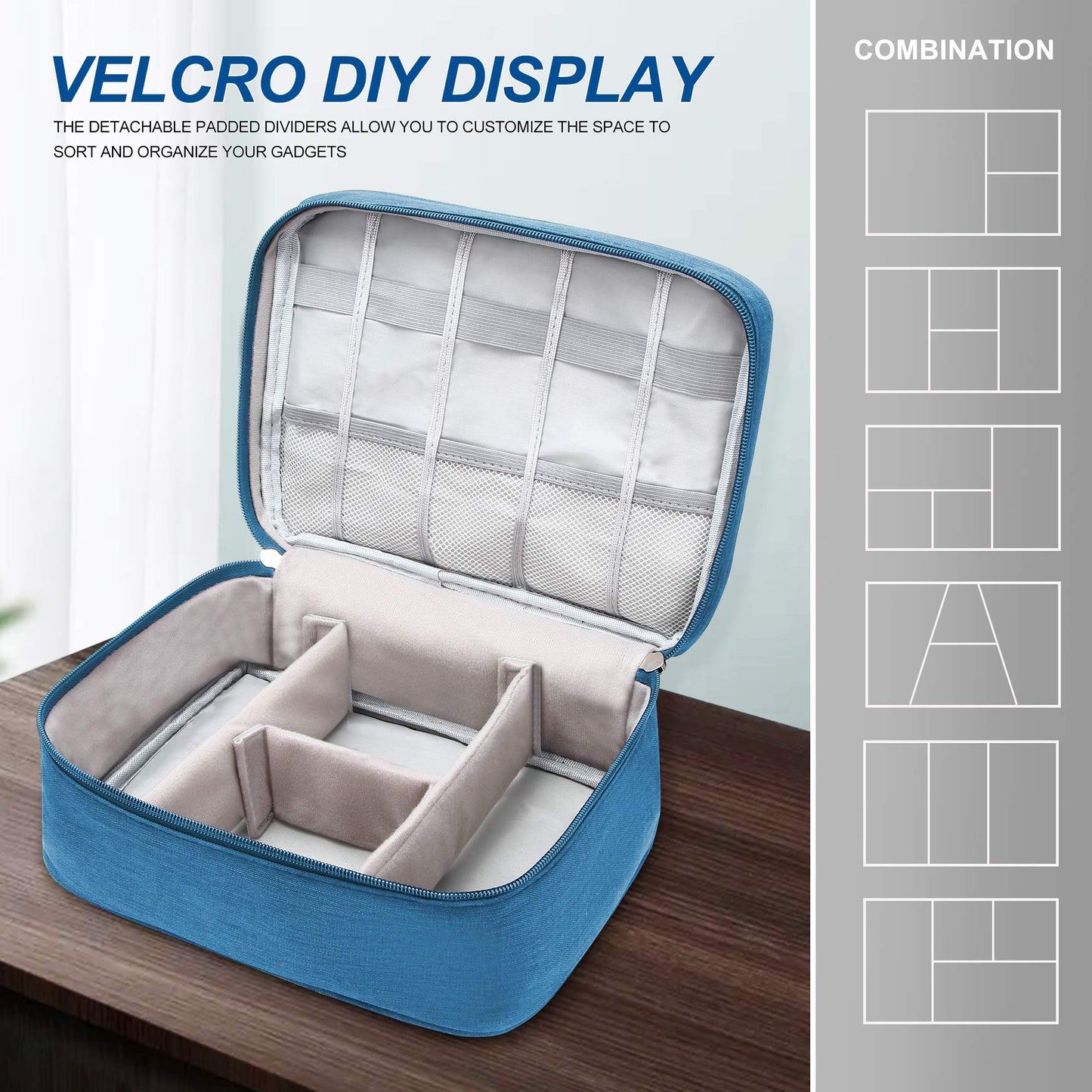 SELLYFELLY Electronics Organizer Travel Universal Cable Organizer Bag Waterproof Electronics Accessories Storage Cases for Cable, Charger, Phone, USB, SD Card, Hard Drives, Power Bank, Cords