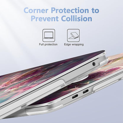Case for MacBook Pro 13 inch with/Without Touch Bar (2016-2022, M2 A2338 M1 A2289 A2251 A2159 A1989 A1706 A1708), Hard Shell + Keyboard Cover + Dust Plug - Flowers