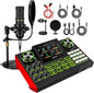 podcast equipment bundle, Live Sound Card with Audio Interface, All-in-One Audio Mixer with Voice Changer, Condenser Microphone for Live Streaming, Singing, Gaming, and Content Creation.