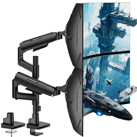 ARES WING Dual Monitor Mount for 17-49 Inch Screen, Black