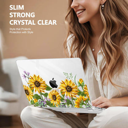 Lepeoac Case for 2026/2025/2024/2023 MacBook Air 15-inch Laptop Release M5 A3448 /M4 A3241 /M3 A3114 /M2 A2941, Stylish Protective Hard Shell Cover for MacBook Air 15.3 inch, Sunflowers