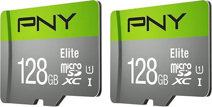 PNY 128GB & 32GB Elite Class 10 U1 microSDXC & microSDHC Card 2-Pack & 5-Pack Bundle