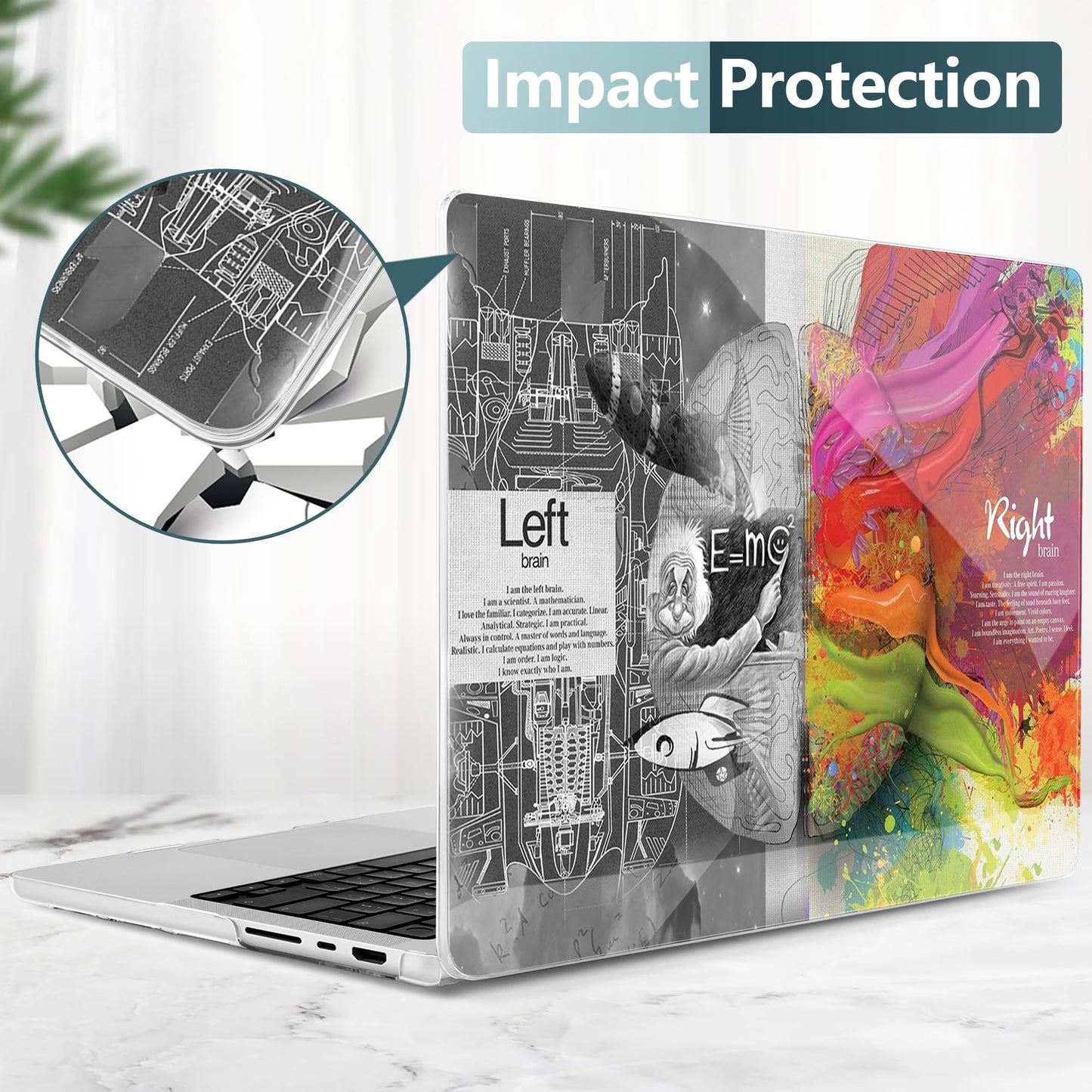 DONGKE Compatible with MacBook Pro 16 Inch Case (2026-2021 Release, M5 M4 M3 M2 M1 Pro/Max Chip), Plastic Hard Shell with Keyboard Cover & Screen Protector for MacBook Pro 16", Right & Left Brain