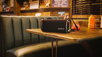 Sony ULT Field 5 Wireless Portable Bluetooth Speaker, IP67 Waterproof, Dustproof, and Rustproof with Enhanced Bass, 25 Hour Battery, 360° Party Light, and Shoulder Strap (SRSULT50B), Black