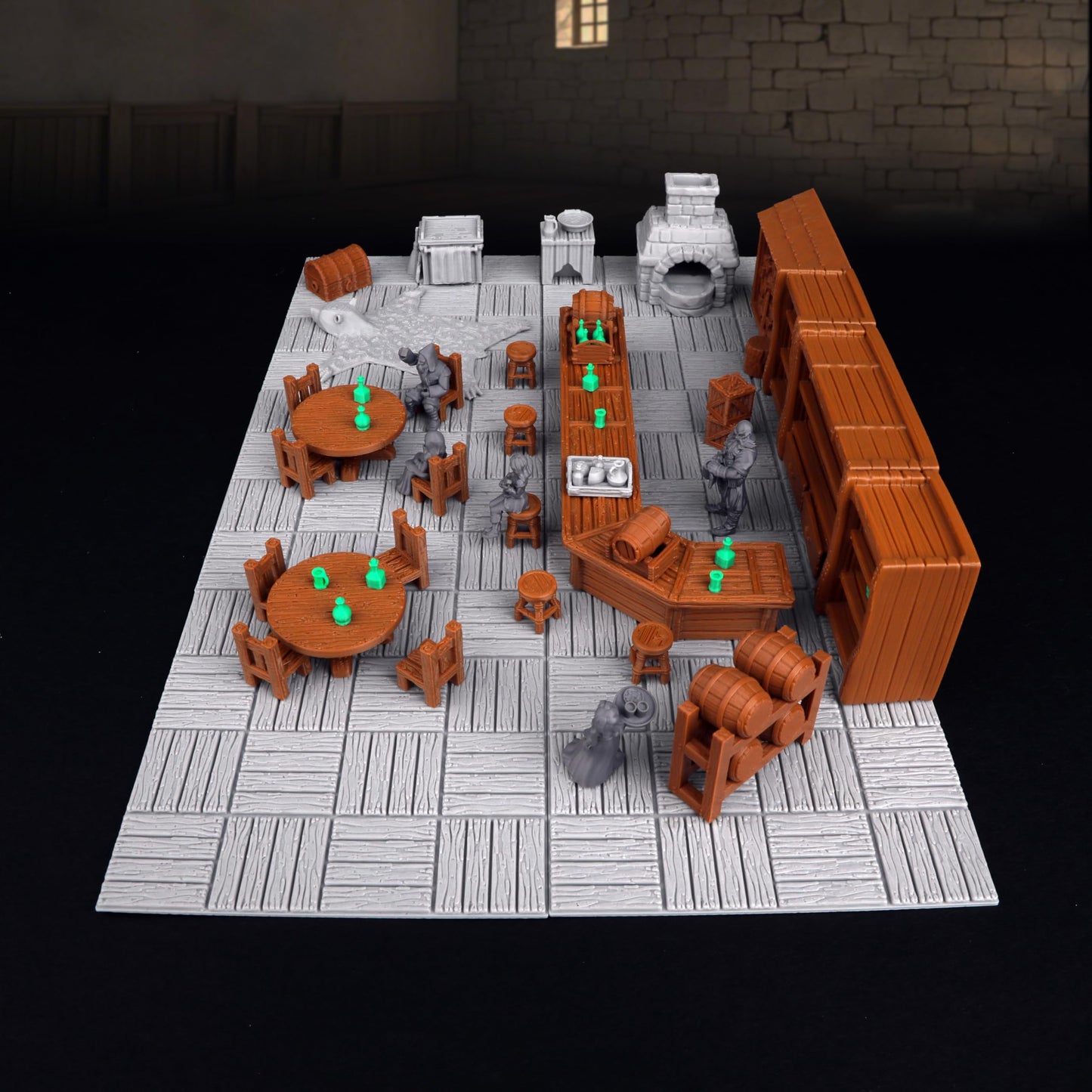 Tavern Bar Furniture RPG Terrain Set for Tabletop Role Playing Games