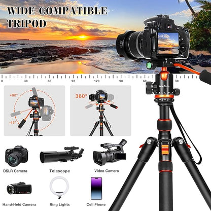 Camera Tripods & Projector Stand, 2 in1 Tripod for Camera with Removable Metal Tray, Heavy Duty Tripod for DSLR. Projector. Sheet Music and Tablet, Extra Metal Spikes and Carry Bag