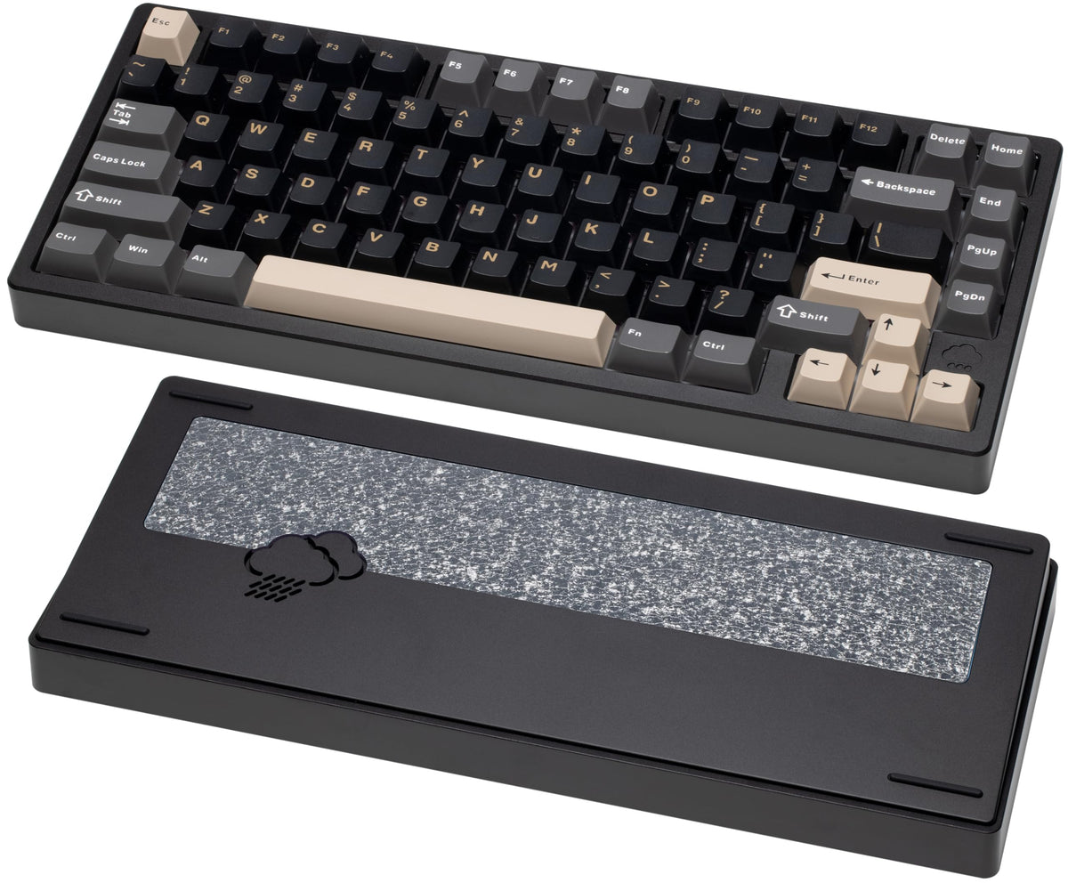 KEEBMONKEY WOBKEY Rainy 75 CNC Aluminum HMX/JWK/Cocoa Switches Triple-Mode Connectivity Mechanical Keyboard with Superior Acoustics, RGB/FR4/Silver SUS304/7000mAh/Cocoa Switch (Pro - Red Velvet)