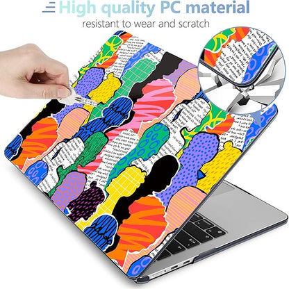 MEEgoodo for M4/M3/M2 MacBook Air 15.3 inch Case 2025 2024 2023, Case Fit Model (A3241/A3114/A2941) for MacBook Air 15 inch, Laptop Hard Shell with Keyboard Cover, Diverse People Abstract Art
