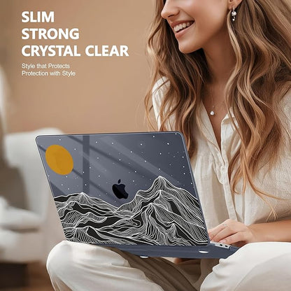 Case for MacBook Pro 13 inch with/Without Touch Bar (2016-2022, M2 A2338 M1 A2289 A2251 A2159 A1989 A1706 A1708), Hard Shell + Keyboard Cover + Dust Plug, Mountain