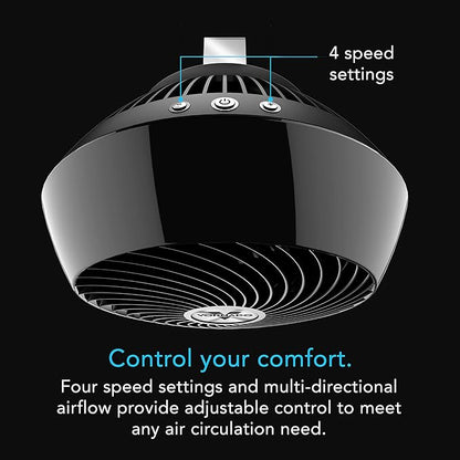 Vornado 560 Whole Room Air Circulator, Medium Floor 4 Speeds, Adjustable Tilt, Easy to Clean, Quiet Fan for Home, Office, Bedroom, Black