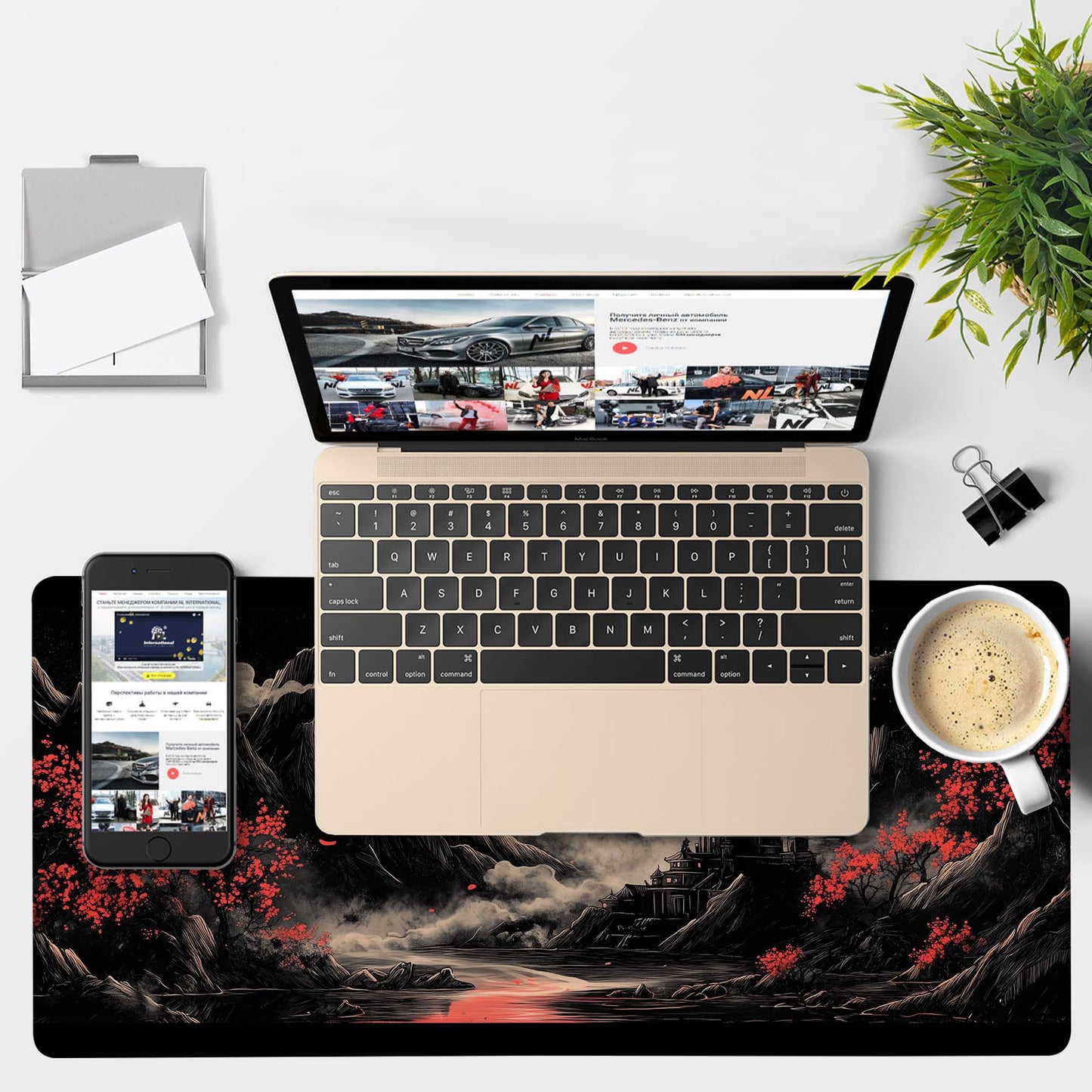 NITAHHHY Chinese Style Painting Gaming Mouse Pad 3mm Thick Stitched Edge Waterproof Non-Slip Large Computer Keyboard Mouse Mat,Suitable for Office Entertainment Decorative Desk Pad 35.4 x 15.7 Inches