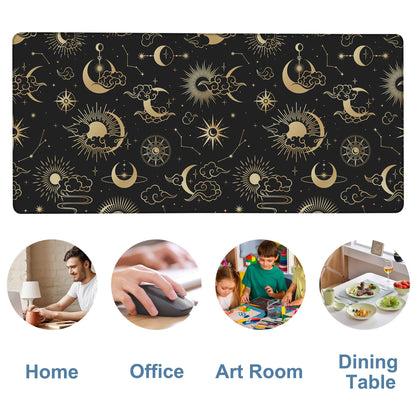 NITAHHHY Gaming Desk Pad Large Extra Length Clouds, Moon and Sun Mouse Pad Keyboard Laptop Non-Slip Waterproof with Rubber Base Thick Stitched Edge Mouse Mat for Office Home 35.4 x 15.7 Inches