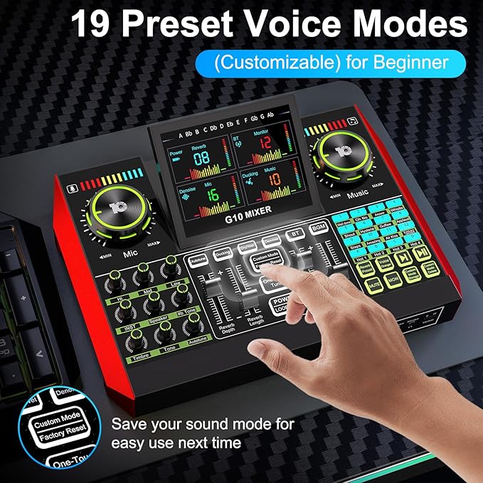 Podcast Equipment Bundle with 3.5mm Condenser Microphone for Pc/Phone Live Streaming Singing Gaming, Podcast Microphone Bundle with Live Sound Board Audio Mixer,Voice Changer, Denoise,DJ Sets
