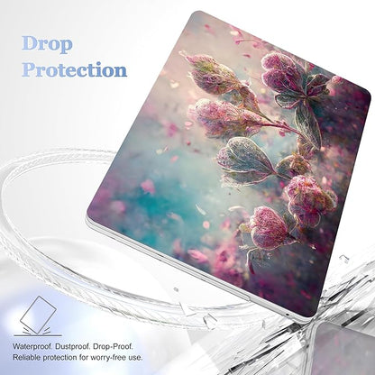 Case for MacBook Pro 13 inch with/Without Touch Bar (2016-2022, M2 A2338 M1 A2289 A2251 A2159 A1989 A1706 A1708), Hard Shell + Keyboard Cover + Dust Plug - Flowers