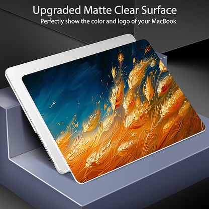 for MacBook Pro 16 inch Case 2021 2022 2023 2024 Release A3186 A3403 M4 A2991 M3 A2780 M2 A2485 M1 Pro/Max, Hard Shell Case with Screen Protector & Keyboard Cover, Golden Grain