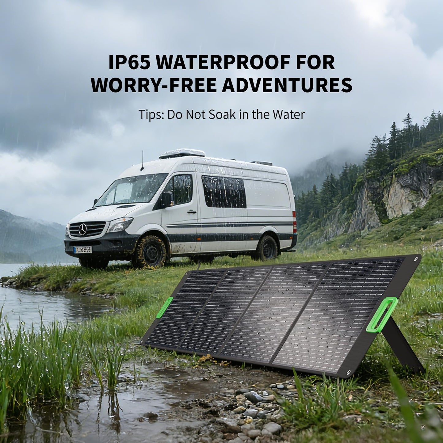 200W Portable Solar Panel for Power Station, Solar Charger w/ 4 Kickstands