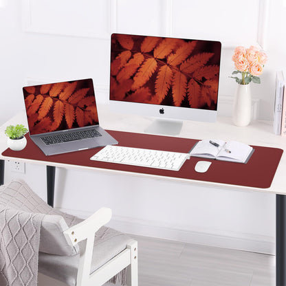 AFIING Leahter Desk Pad 47" x 17", Red,Desk Cover mat