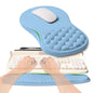 KUOSGM 2-in-1 Ergonomic Set, Wave Rise Keyboard Wrist Rest and Massage Bulge Slope Mouse Pad Wrist Support, Cushion Memory Foam Integrated to Relieve Wrist Pain, Cute Cat Paws