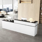 Nuipesn 71" Modern Reception Desk with Counter, Lockable Drawer, Keyboard Tray & Cable Grommet, Left Layout, White + Black