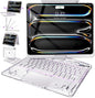 Intermerge Clear Keyboard Case for iPad Pro 13" (M4) 2024 Only, 360° Swivel Multi-Touch Trackpad, 7-Color RGB Backlit, Pencil Holder, Type-C, Power Indicator, Frost Pulse