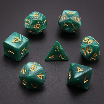 7 Sets (49PCS) Polyhedral Dice Set for Dungeons & Dragons/RPG, Complete D&D/DND Dice Sets (D20, D12, D8, D6, D4 & 2×D10 [0-9 & 00-90]) with 7 Pouches