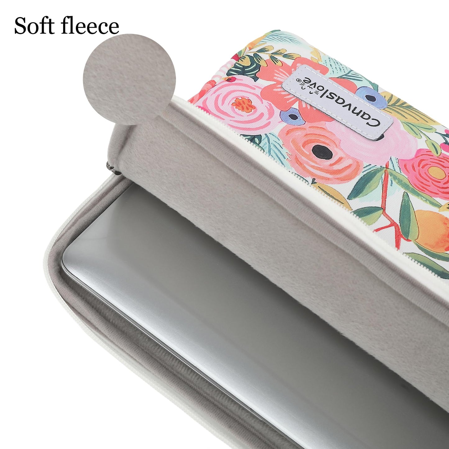 Canvaslove Floral Pattern Laptop Sleeve Case Cover with Pocket for MacBook Pro 14 inch and 14 inch-14.4 inch HP, Lenovo, Dell, ASUS, Acer Notebook Computer