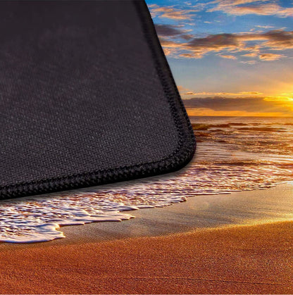Sunset Beach Large Gaming Mouse Mat with Stitching Edges, Office Desk Mat