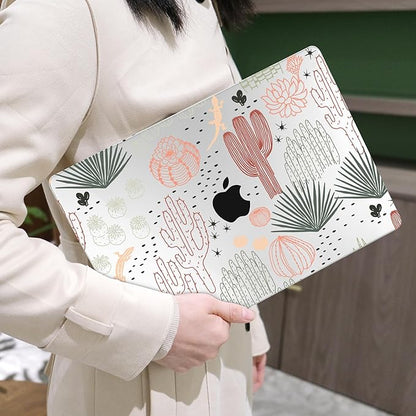 MEEgoodo for MacBook Air 13 inch Case 2021 2020 2019 2018 Released A2337 M1 A2179 A1932 with Touch ID, Plastic Hard Shell & Keyboard Cover Compatible with MacBook Air Case 13.3, Cacti
