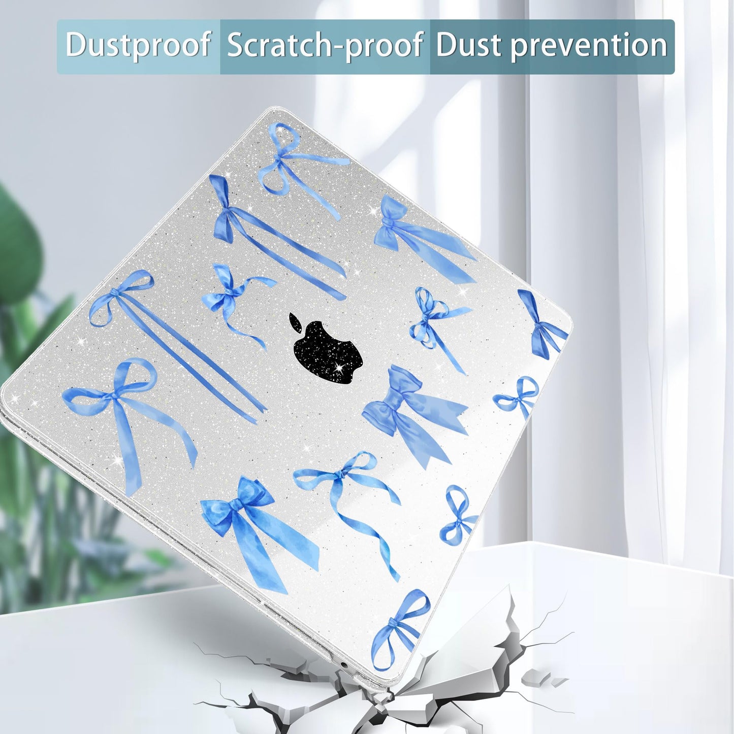 May Chen Case for MacBook Air 13/13.6 inch M5 A3449 M4 A3240 M3 A3113 M2 A2681, 2026 2025 2024-2022, Plastic Hard Shell with Keyboard Cover & Screec Protector, Watercolor Bows