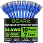 GEARit Cat6 Patch Cables Cat 6 Ethernet Cable 7 ft 10-Pack Blue