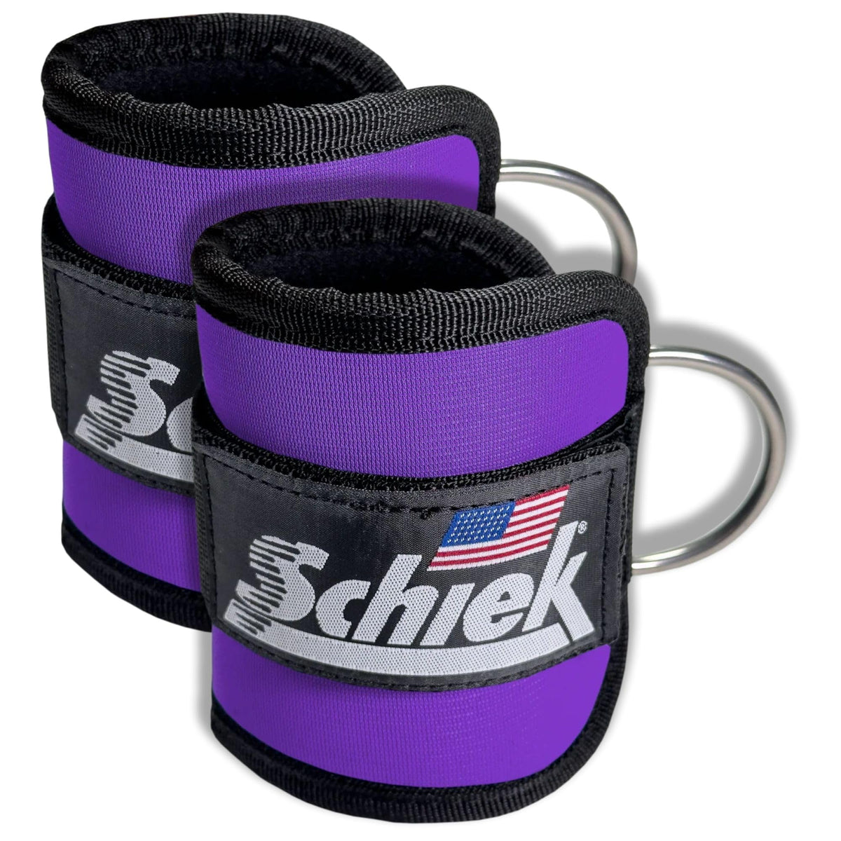 Schiek Sports 1707 Ankle Cuffs - Ideal for Glute Kickbacks and Cable Machine Workouts - Durable and Built To Last