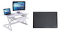 Rocelco 32" Height Adjustable Standing Desk Converter - Sit Stand Computer Workstation Riser - Dual Monitor Retractable Keyboard Tray Gas Spring Assist - Black (R EADRB2)