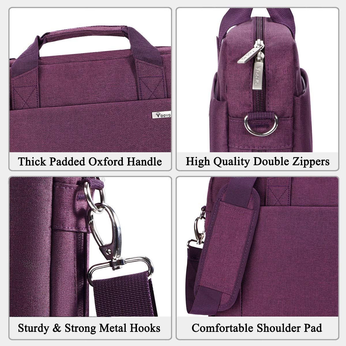 Voova 15.6-15 Inch Laptop Bag, Computer Bag, MacBook Bag, Dark Purple