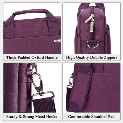 Voova 15.6-15 Inch Laptop Bag, Computer Bag, MacBook Bag, Dark Purple
