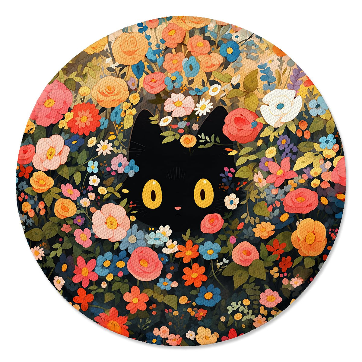 ITNRSIIET Round Mouse Pad with Stitched Edge Premium-Textured Waterproof Non-Slip Rubber Base Desktop Protection Mat Diameter 8.7 inches, Rose Gold Marbling