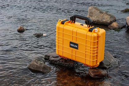 MEIJIA Portable All Weather Waterproof Camera Case With Foam,Fit Use of Drones,Camera,Equipments,Pistols,15.98x12.99x6.85inches