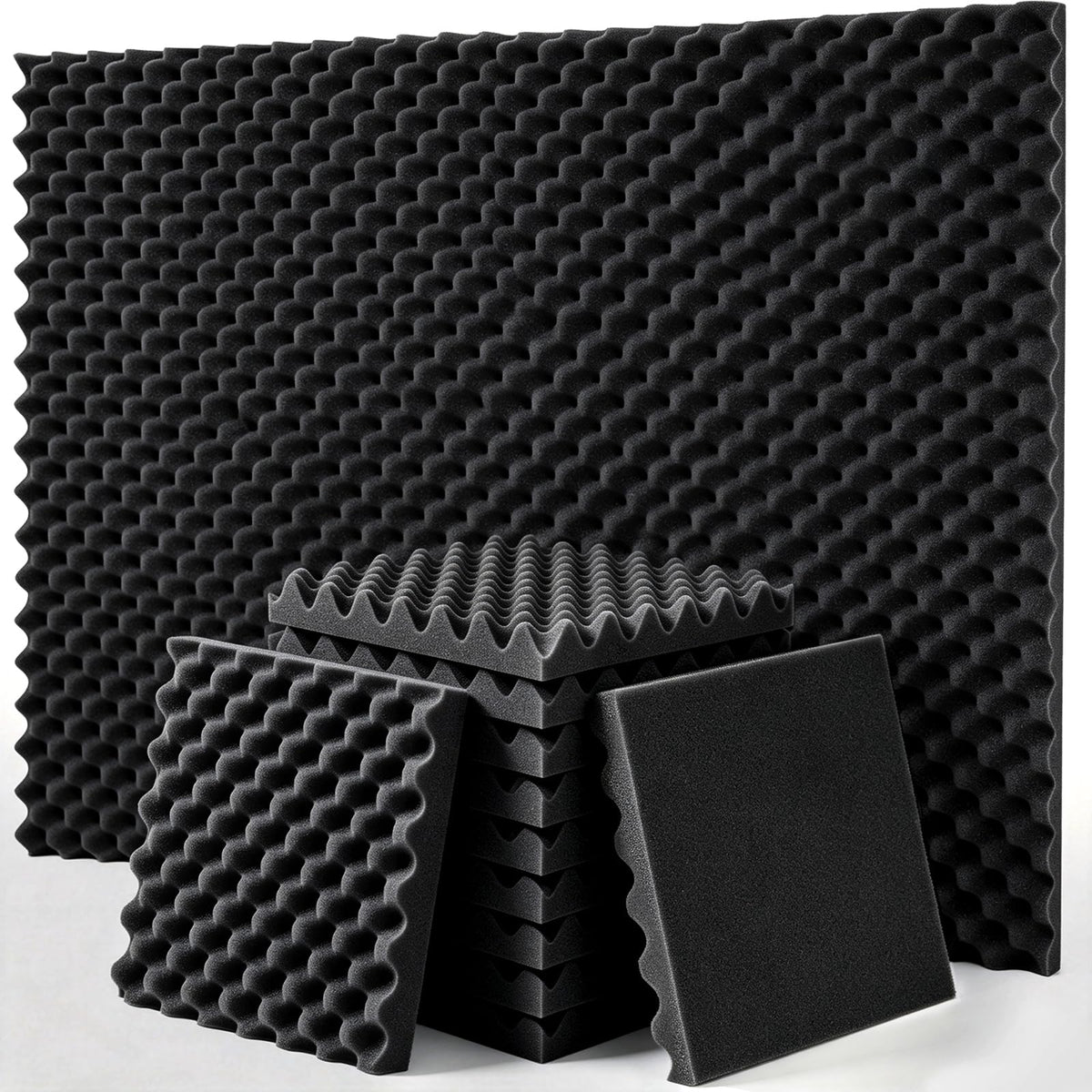 8 Pack - Bass Traps Acoustic Foam Corner, 8''x8''x12'' Black Bass Traps Corner Studio Foam, High Density and Fire-Proof Acoustic Panels Recording Studio Acoustical Treatments