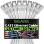GEARit Cat 6 Ethernet Cable (10-Pack 25 Feet) Cat6 Network Patch, 10Gbps, RJ45, Snagless Cord, Gold-Plated Connectors, Internet for PC, TV, Tablet, Router, Printer, Servers, IT Data Center - White