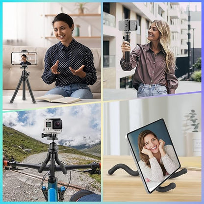 UBeesize Phone Tripod, UBeesize 12 Inch Flexible Cell Phone Tripod Stand Holder with Wireless Remote Shutter & Universal Phone Mount, Compatible with Smartphone/DSLR/GoPro Camera