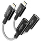 2 Pack 27W USB C to Lightning Cable Adapter, PD Fast Charging & Data Transfer, Type C Female to Lightning Male Charger Converter Cord for iPhone 14/13/12/11,iPad, Airpods,Not for Audio/Headphone/OTG