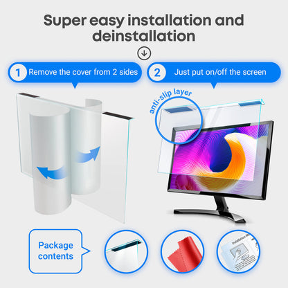 VINTEZ Blue Light Screen Protector for 21.5 Inch Computer Monitor and Laptop – Anti-UV Blue Light Blocking Film for Desktop PC, Eye Protection Filter, 19.3" x 11.3", 1 Pack