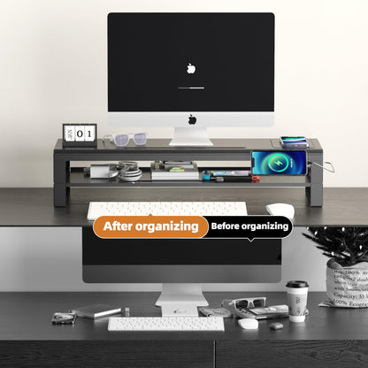 GECKOSTROLL Computer monitor stand (Wireless Charging, Two-layer 700mm)