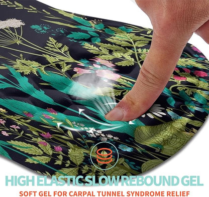 Kuosgm Ergonomic Mouse Pad Wrist Support with Memory Foam Massage Bulge, Carpal Tunnel Pain Relief Mousepad Wrist Rest for Mouse(12x8 inch, Midnight Floral)