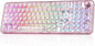 YUNZII X98 QMK/VIA Wireless Mechanical Gaming Keyboard with Knob,Tri-Mode BT5.0/USB-C/2.4GHz Hot Swappable Keyboard,Pre-lubed Switches Gasket Mount RGB Backlit for Wins/Mac (Pink, Snow Switch)